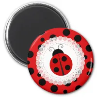 Red and Black Ladybug Magnet