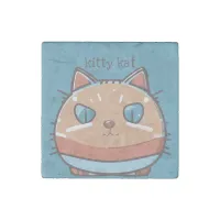 Kitty Cat Faced Stone Magnet