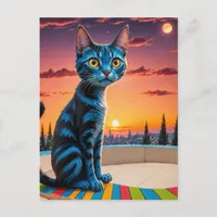 The Cat on a Skateboard Postcard