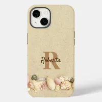 Monogram Name Beach Sand Seashells Case-Mate iPhone 14 Case