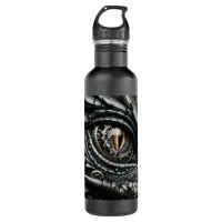 Steampunk Dragon Eye Closeup Ai Art Stainless Steel Water Bottle