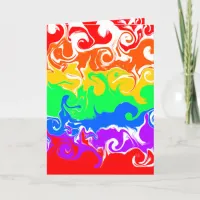 Rainbow Cupcake Fluid Art Birthday    Card