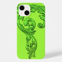 Elegant Goth Design in Green iPhone 7 Case