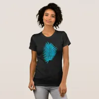 Blue Tropical Palm Leaf    T-Shirt