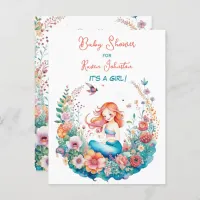 Pretty Mermaid Girl's Baby Shower Invitations