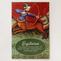 Sagittarius Horoscope Zodiac Medieval Vintage LG Jigsaw Puzzle