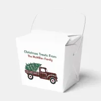 Red and Green Plaid Christmas Tree Truck Favor Boxes