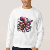 Funny Cartoon Octopus Playing Guitar Sweatshirt