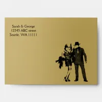 Roaring 20s art deco flapper girl and gangster envelope