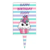 Unicorn Cupcake Candy Sprinkles Girl's Birthday Cake Topper