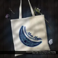 Crescent Moon Magic Stars Celestial Love Tote Bag