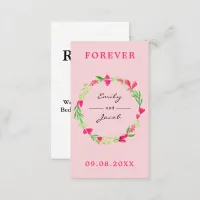 Elegant Pink Floral Wreath Light Pink Wed Registry Enclosure Card