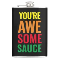 You're Awesomesauce! World Compliment Day Flask