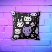 Cute Kawaii theme Purple Lavender | Throw Pillow