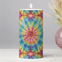 Tie Dye Spiral in Magenta Pillar Candle