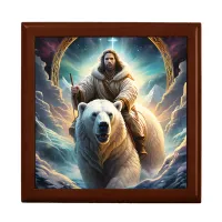 (AI Generated ) Jesus on a polar bear  Gift Box