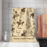 Personalized Western Rodeo Cowboy Cowgirl  Kitchen Towel