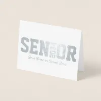 Modern Senior Block Letter | Any Year Graduation Foil Card