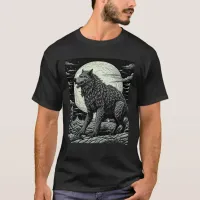 Vintage Werewolf in front of the Full Moon T-Shirt