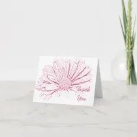 Pink Daisy Effect Floral Thank You