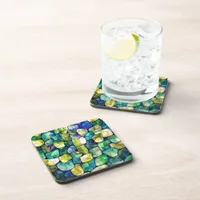 Contemporary Green Pattern Coaster