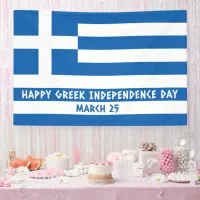 Happy Greek Independence Day Greek Flag Banner