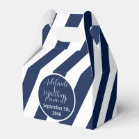 Elegant Nautical Striped Wedding -Navy Blue, White Favor Boxes