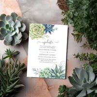 Watercolor Desert Cactus Succulents Wedding Update Invitation