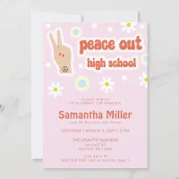 Retro Groovy 70s 80s Hippie Cute Photo Graduation  Invitation