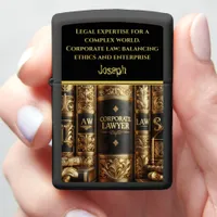 Elegant Law Books for Corporate Expertise Zippo Lighter