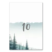 Pine Forest Rustic Wedding Table Number