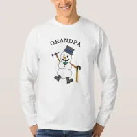 Grandpa Snowman Cute Whimsical Christmas T-Shirt