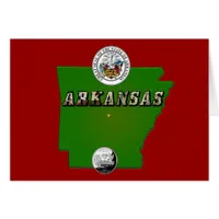 Arkansas Map, Seal and State Faux Quarter