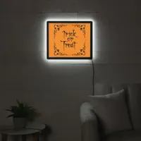 Halloween Pumpkin Orange Trick or Treat  LED Sign