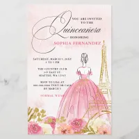 Budget Blush Pink Eiffel Tower Paris Quincea&#241;era