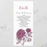 Pink,dahlia Wedding program