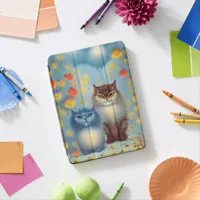 Two Paws Think Alike - Cat Couple in Autumn iPad Air Cover