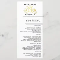 Luxury Romantic Flourish Calligraphy Wedding Gold Menu