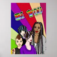 Be You | Pop Art | Hand Drawn Diverse People  Poster