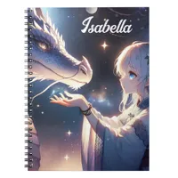 Anime Girl and Her Dragon Mystical Personalized Notebook