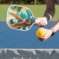 Majestic Eagle Soaring Above Beach Pickleball Paddle