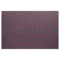 Magenta Grey and Black Ethnic Tribal Pattern Fabric