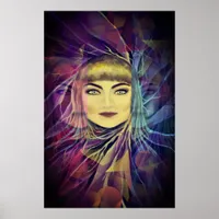 Psychedelic Dreamy Girl - Surrealism Painting Poster