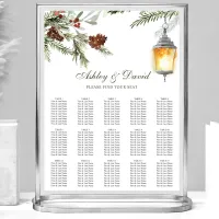 Winter Rustic Pine Lantern Wedding Seating Chart