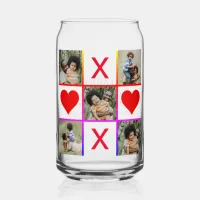 Photo Collage Tic Tac Toe Hugs Kisses Fathers Day  Can Glass