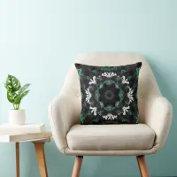 Mandala symmetrical kaleidoscopic pattern  throw pillow