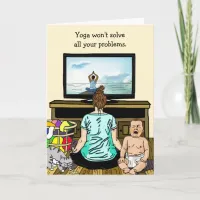 Funny Wine and Yoga Humor Friendship Card