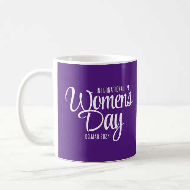 Purple Script International Women's Day March 8 Coffee Mug