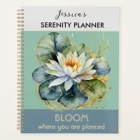 Personalized Water Lily Flower Serenity Bloom Planner