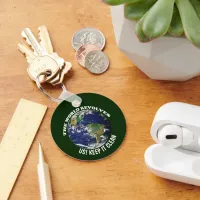 World Revolves Around Us Keep It Clean Awareness Keychain